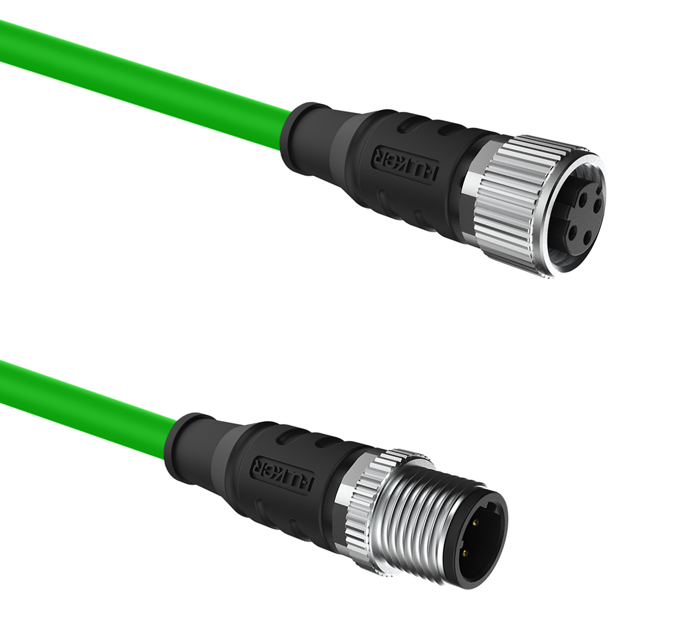 M12D编码 4芯双端公母 预制CAT5E 4*22AWG PROFINET以太网电缆